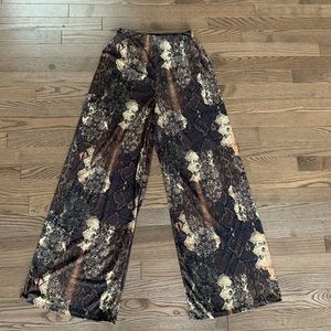 Animal print flowy pants